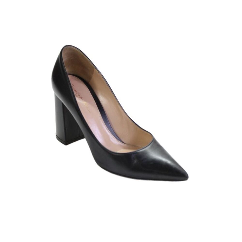 Gianvito Rossi Womens Pointy Toe Block Heels Pumps Shoes Black Size 6.5